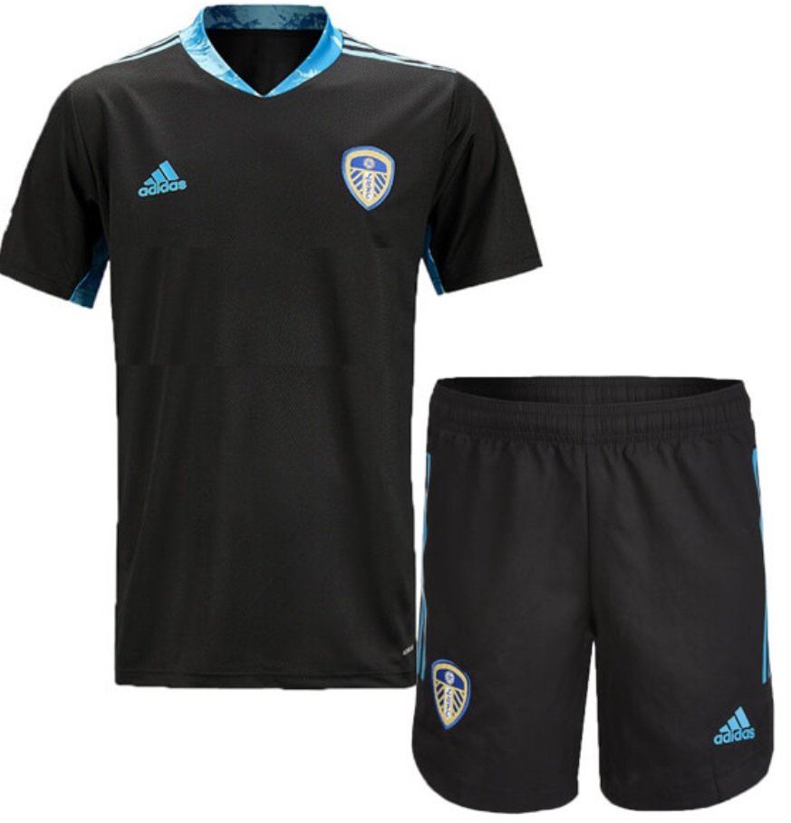 Kit infantil oficial Adidas Leeds United 2020 2021 I Goleiro